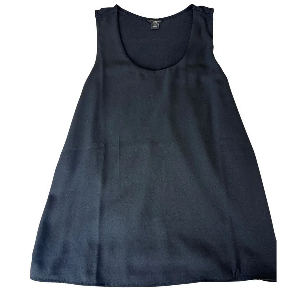 Ann‎ Taylor Petite Black Sleeveless Blouse XSP Shell Top - Picture 4 of 4